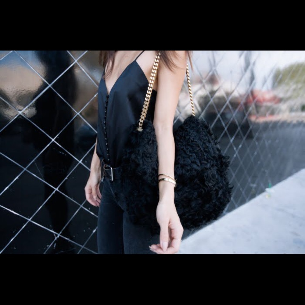 Celine Gourmette Shoulder Bag Fur